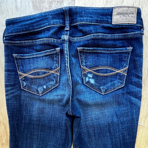 ABERCROMBIE & FITCH SKINNY LOW RISE Women’s Embellished Jeans sz W24 / 00 - Picture 7 of 13